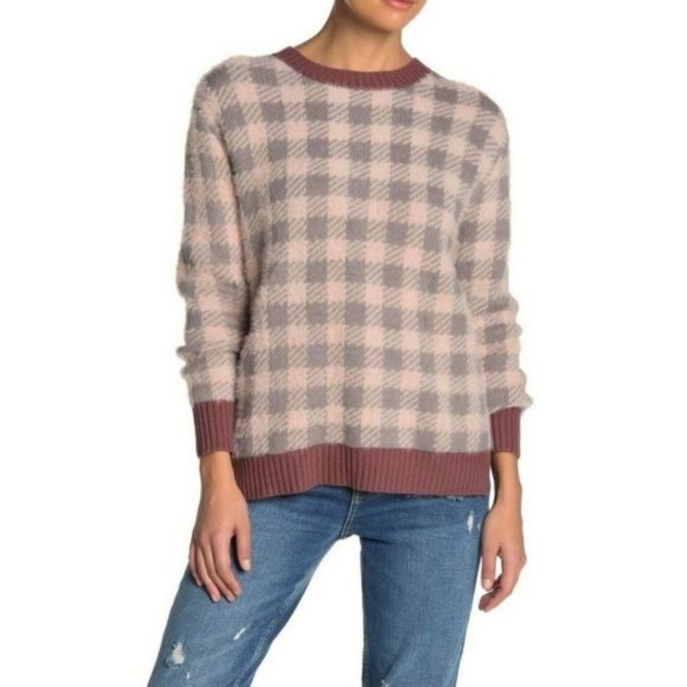 NWT Susina Buffalo Checkered Print Pullover Size LP